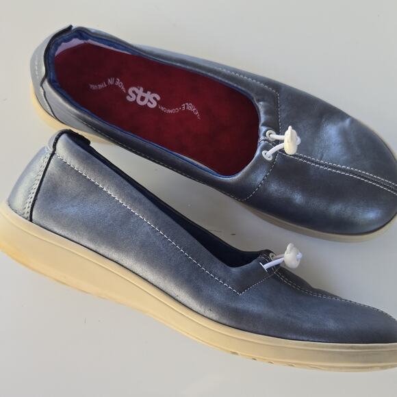 SAS‎ Womens FUNK- SKY Flat Leather Adjustable Comfort USA Shoes Sz 8M - Picture 3 of 6